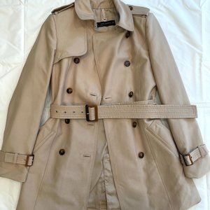 Zara Beige Trench Coat with Adjustable Belt